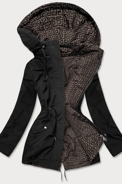 Černo-hnědá oboustranná bunda pro ženy parka Y105 MHM