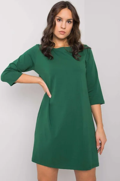 Dámský RUE PARIS Tmavě zelené šaty s krajkovou vsadkou FPrice