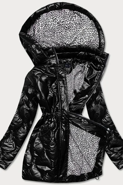 Černá bunda pro ženy s ozdobnou podšívkou 164 BH FOREVER