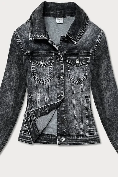 Krátká černá dámská džínová bunda 31TN7 P.O.P. SEVEN