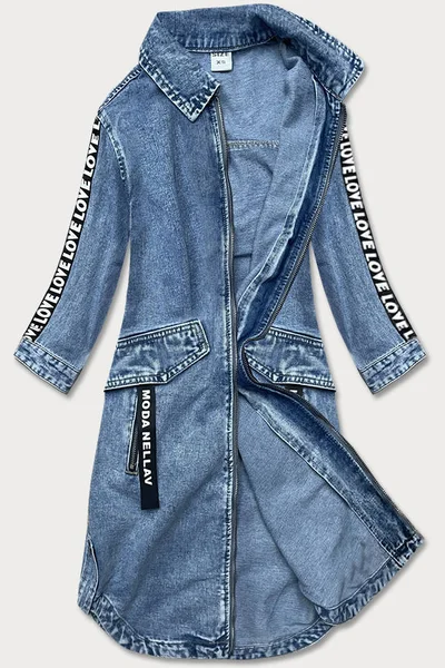 Světle modrá volná dámská džínová bundapřehoz přes oblečení A4R P.O.P. SEVEN