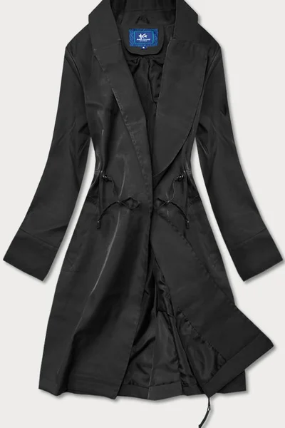 Tenký černý dámský kabát 866 Ann Gissy