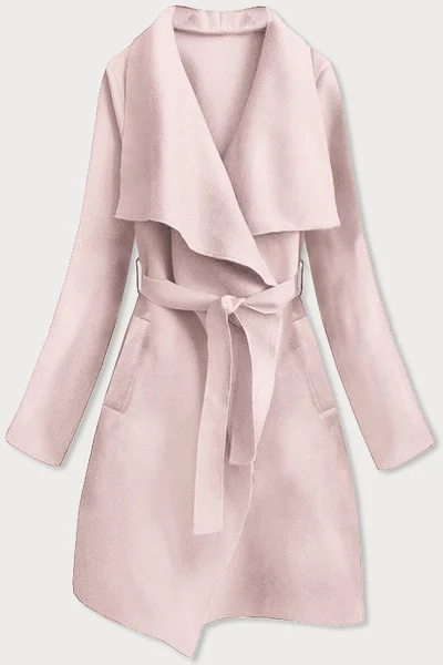 Světle růžový dámský minimalistický kabát 776O55 MADE IN ITALY