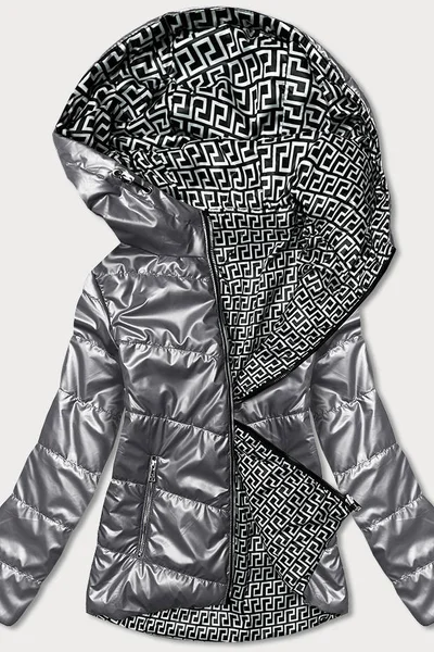 Oboustranná šedá bunda pro ženy s kapucí 974 S'WEST