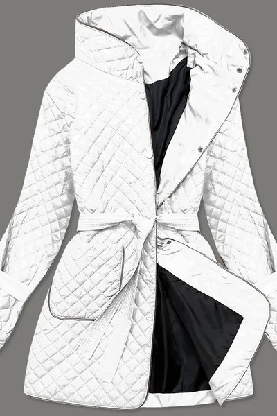 Bílá prošívaná bunda pro ženy s páskem AMF ROSSE LINE