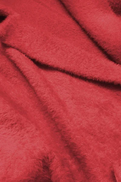 Dámský dlouhý červený vlněný přehoz přes oblečení typu 
