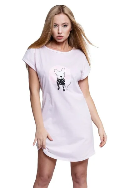 Dámské noční košilka Mila růžová se psem Sensis