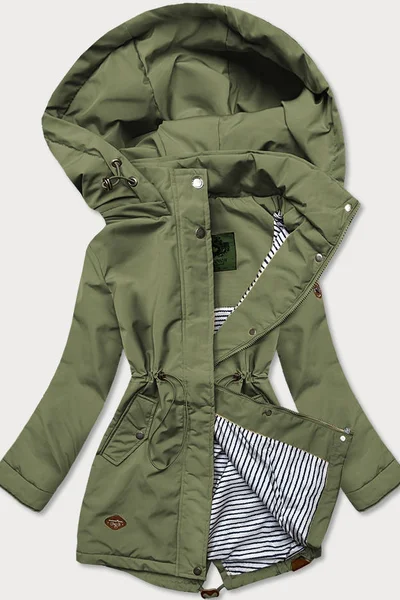 Bunda pro ženy v khaki barvě s kapucí T19328 CANADA Mountain