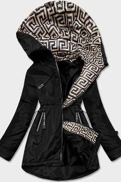 Černo-béžová bunda pro ženy pro přechodné období 51P S'WEST