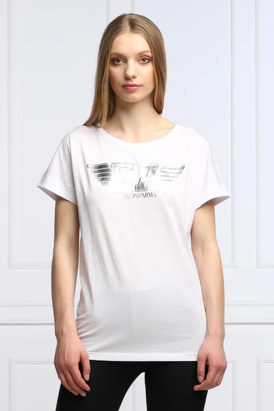 Dámské triko s krátkým rukávem - ZQ88 1X967 8Y634 - bílá - Emporio Armani