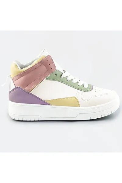 Bílo-pastelové kotníkové dámské tenisky sneakers 2T2 SWEET SHOES