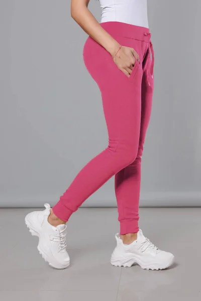 Dámské růžové teplákové kalhoty L480 J.STYLE