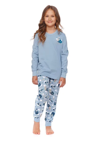 Dětské pyžamo Dreams modré s lenochodem Dn-nightwear