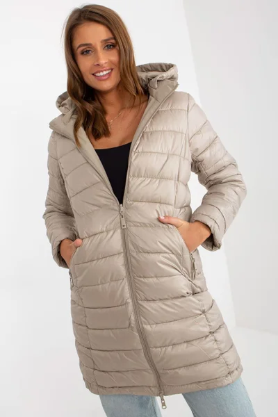 Oboustranná dámská zimní bunda s odnímatelnou kapucí - NM
