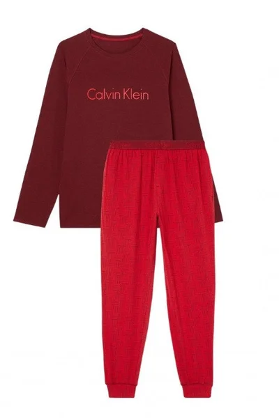 Pánský pyžamový set 45054 6NJ bordočervená - Calvin Klein