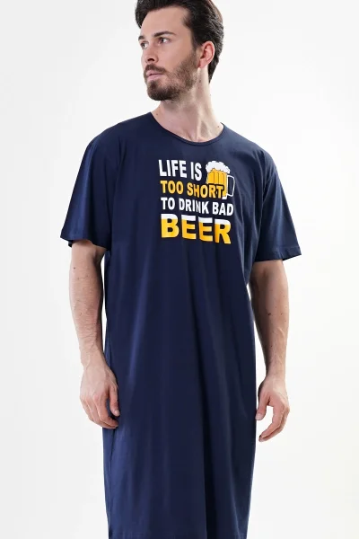 Pánská noční košile s krátkým rukávem Life is beer Cool Comics