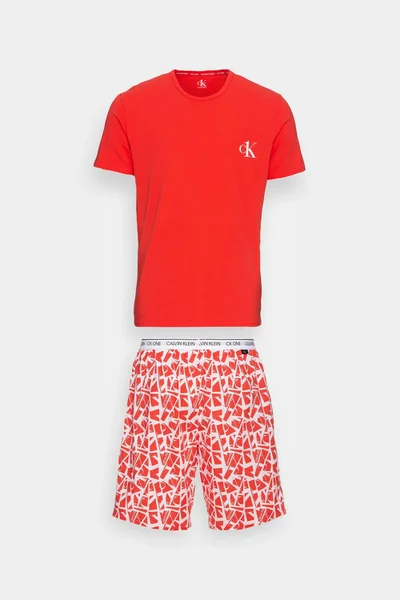 Pánské krátké pyžamo 5KY9 6OI červená - Calvin Klein