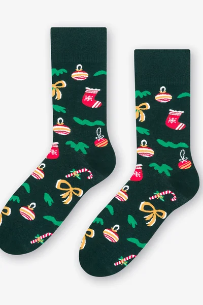 Unisex vánoční ponožky R6XOSP Zelená - More