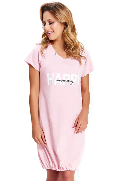 Růžová těhotenská a kojící noční košile Dobranocka