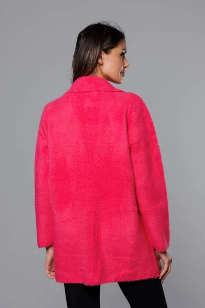 Krátký vlněný přehoz přes oblečení typu alpaka ve fuchsijové barvě MADE IN ITALY