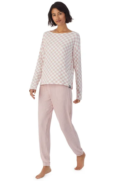 Pyžamo pro ženy GZ902 růžovábílá - DKNY