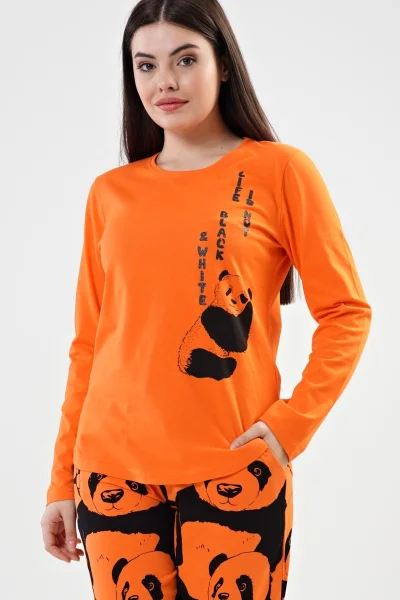 Pyžamo pro ženy dlouhé Velká panda Vienetta Secret