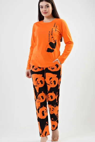 Pyžamo pro ženy dlouhé Velká panda Vienetta Secret