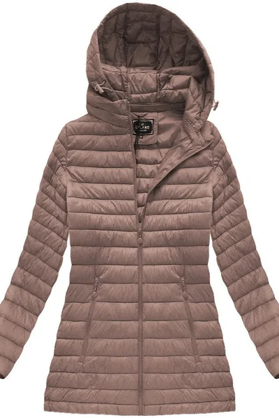 Růžová prošívaná bunda s kapucí pro jaro a podzim od Good Looking