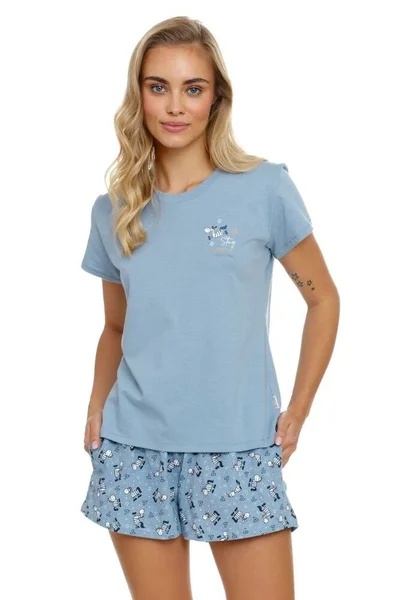 Pyžamo pro ženy Stay positive světle modré DN Nightwear
