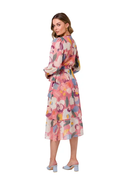 Šifonové dámské šaty s volány a zavazováním v pase od značky STYLOVE