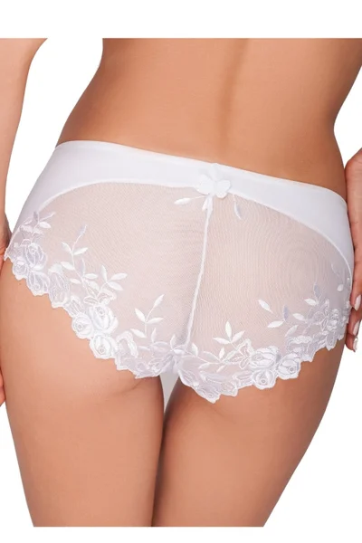 Průhledné dámské kalhotky s květovanou krajkou - Ewana