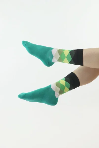 Zelené kostkové ponožky Moraj s elegantním lemem