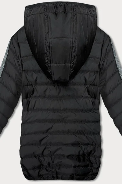 Černá prošívaná bunda s kapucí pro ženy od J.STYLE