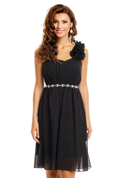 Černé elegantní společenské šaty s přehozem na jedno rameno od značky Emma Dore