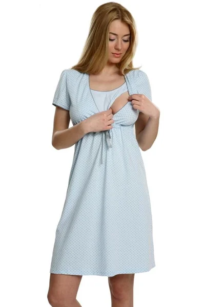 Dámské bavlněná těhotenská noční košile Felicita modrá Italian Fashion