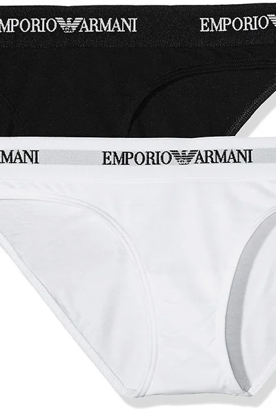 Dámské kalhotky 2pcs 23L D54761 5803I černobílá - Emporio Armani