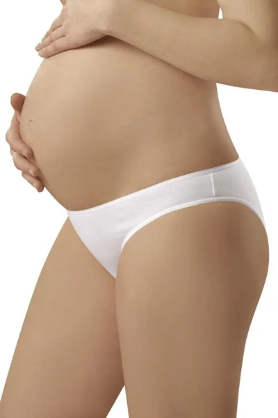 Dámské těhotenské bavlněné kalhotky Mama mini bílé Italian Fashion