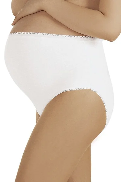 Dámské bavlněné těhotenské kalhotky Mama Maxi bílé Italian Fashion