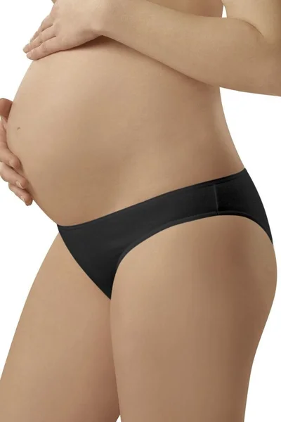 Dámské těhotenské bavlněné kalhotky Mama mini černé Italian Fashion