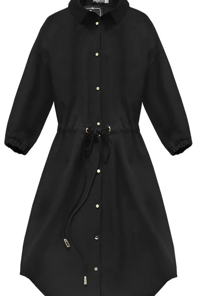 Černé dámské šaty s kapsami 491 INPRESS