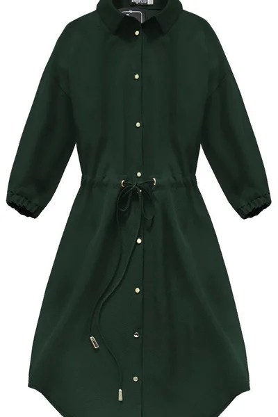 Tmavě zelené dámské šaty s kapsami 9W3I INPRESS