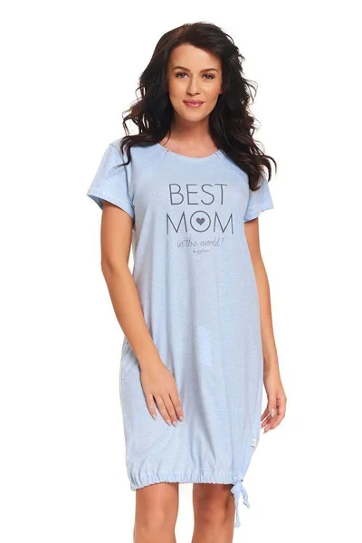 Dámské mateřská noční košile Best mom světle modrá Dn-nightwear