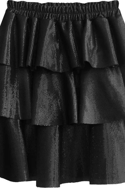 Dámská černá lesklá mini sukně 19FE07 MADE IN ITALY