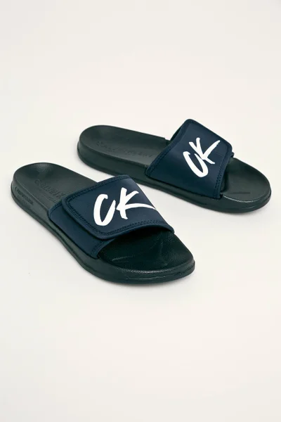 Dámské pantofle 2K2T5 modrá - Calvin Klein