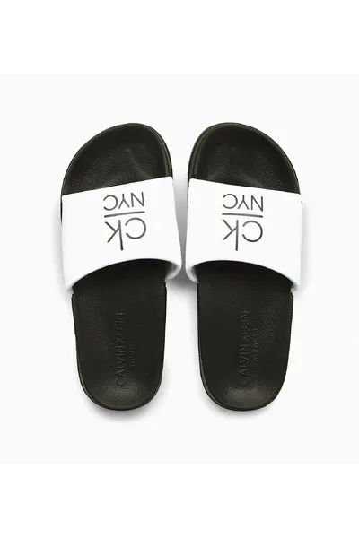 Dámské pantofle JS8 černobílá - Calvin Klein