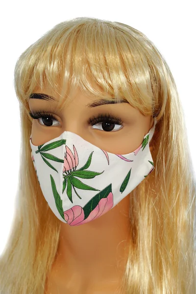 Ochranné masky pro opakované použití Z32514 - Růžové květy - bavlna T69V6 % - 2 kusy