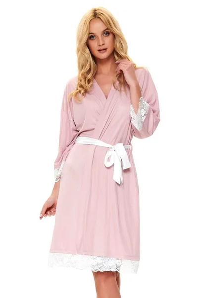 Elegantní dámský župan Mariana růžový Dn-nightwear