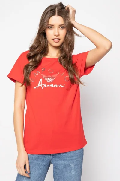 Dámské tričko 317 776P G1U048 červená - Emporio Armani