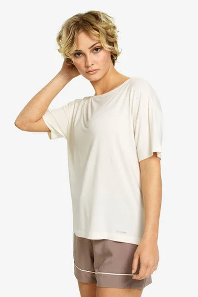 Dámské triko na spaní 34F4CT béžová - Calvin Klein