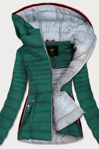 Zelená dámská prošívaná bunda se vsadkami H010 Libland
